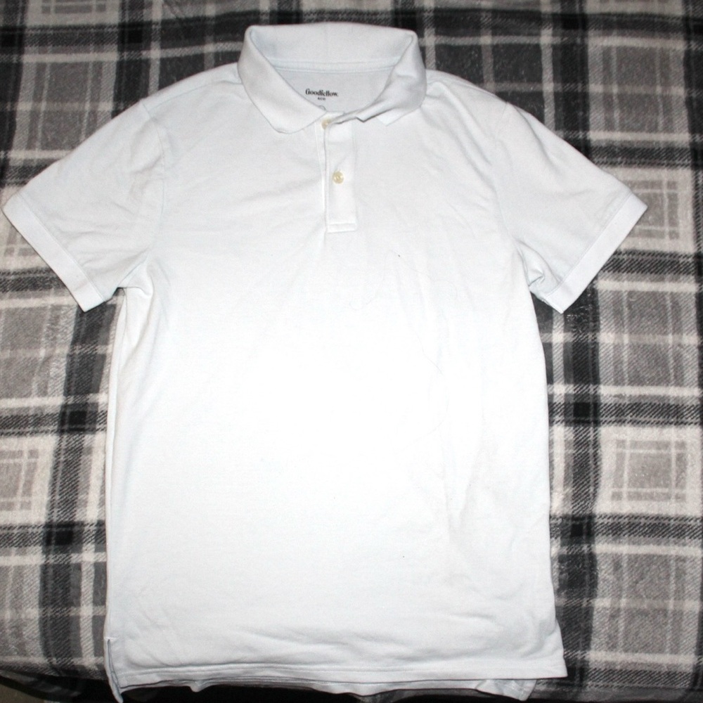 Men’s small white polo